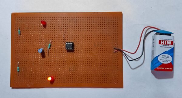 Flashing LED using IC 555