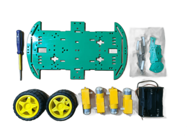 4 Wheel Robot Car Chassis DIY Kit Green (1)