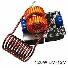 120W DC 5V-12V Mini Low Voltage ZVS Induction Heating Power Module Tesla Drops Ladder Without faucets with Heating Coil